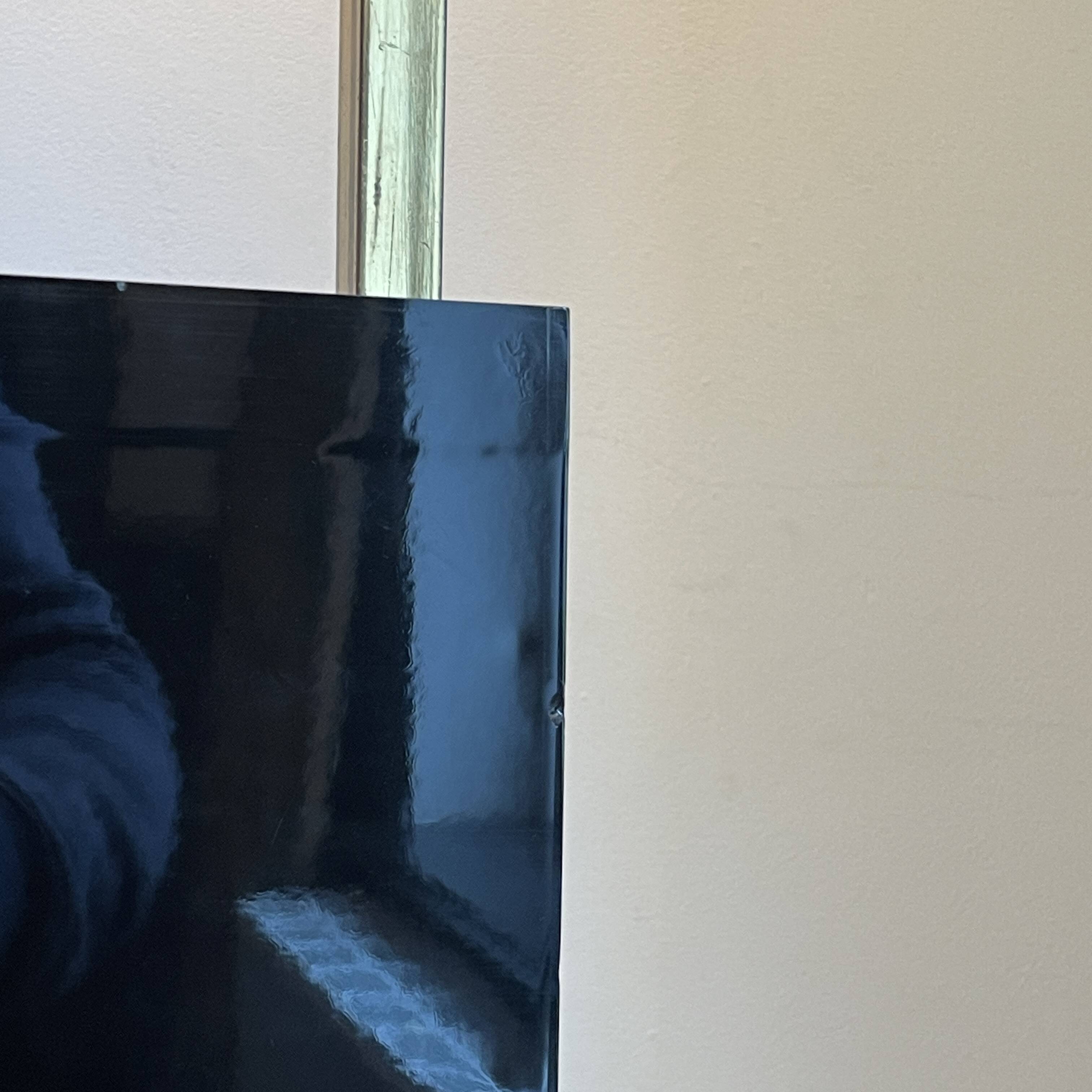 MAISON JANSEN (attr) 'Ammonite' lamp 102cm, gilded brass and black lacquered wood