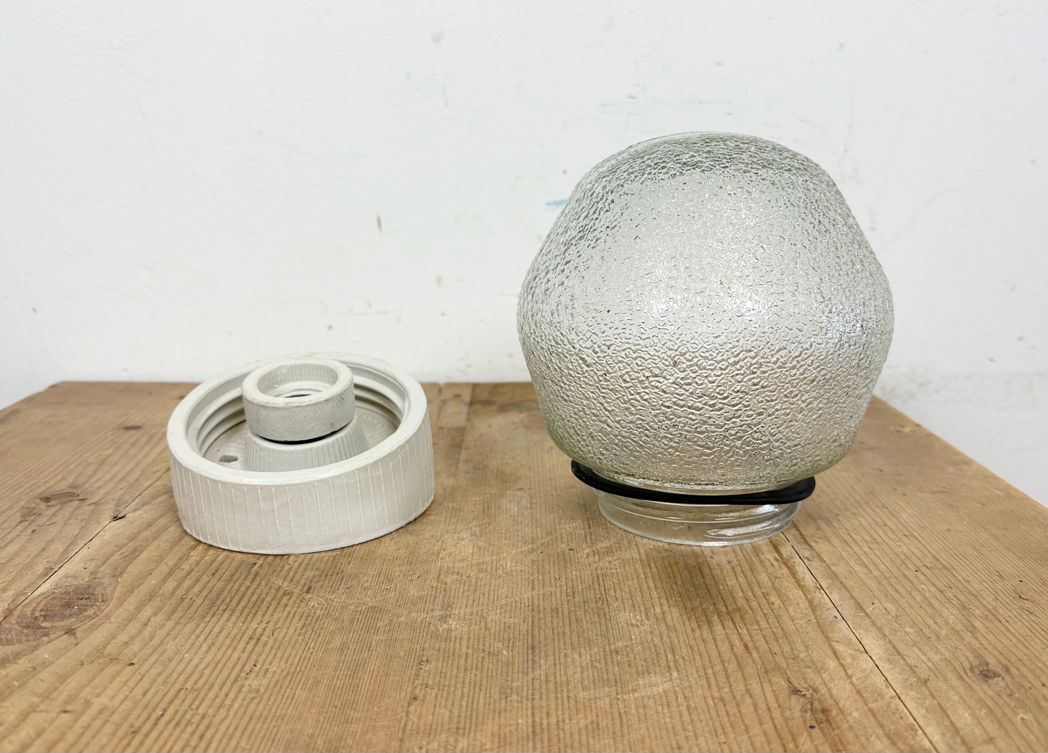 Vintage White Porcelain Wall Light, 1970s