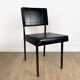 Chaise design moderniste métal et similis cuir années 60