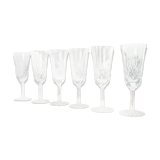 Lot of 6 chiseled crystal flutes