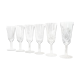 Lot de 6 flûtes en cristal ciselé