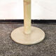 Coffee table with granite base, enamelled iron structure, 80s glass top
