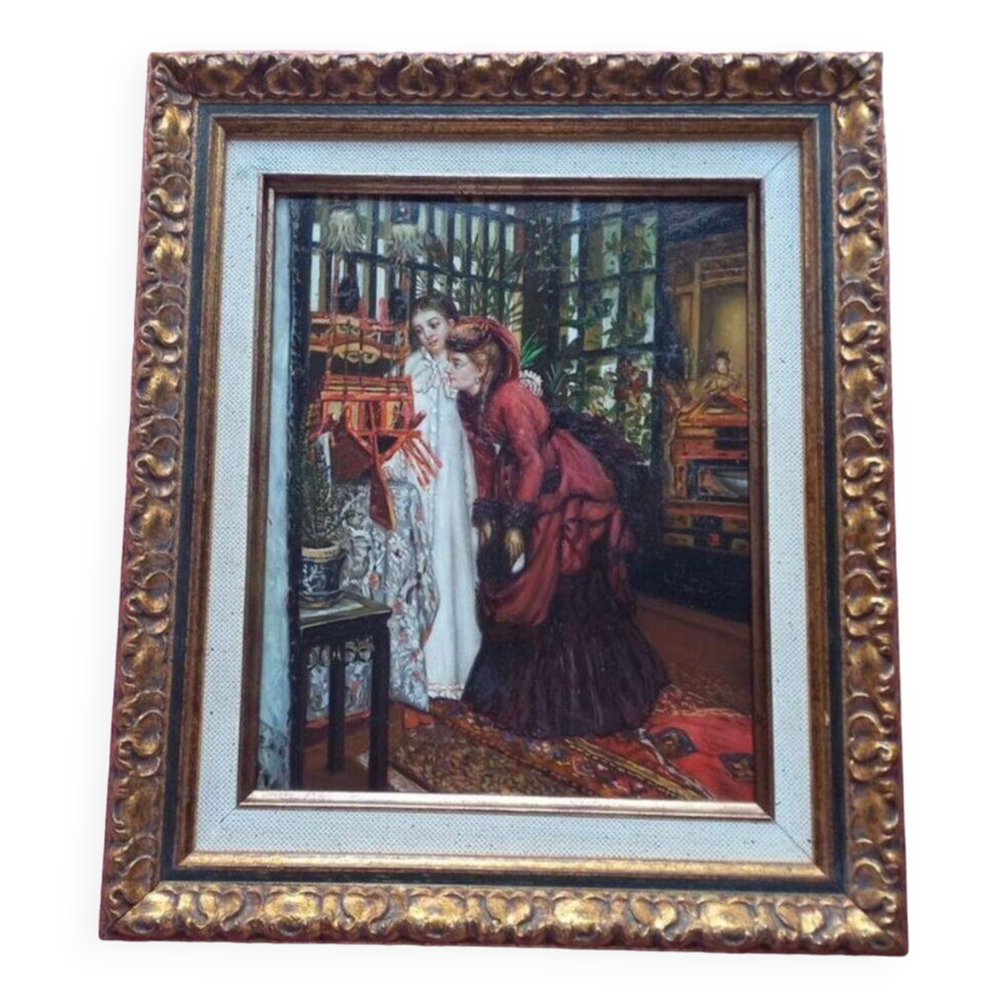 Huile sur panneau. Portrait de femmes. 20ième siècle.