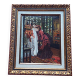 Huile sur panneau. Portrait de femmes. 20ième siècle.