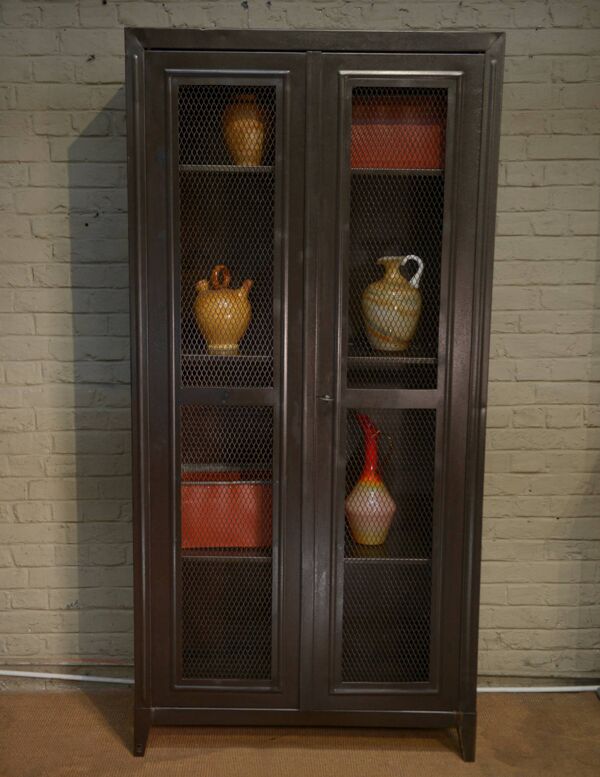 Armoire grillagée Tolix 2 portes en métal