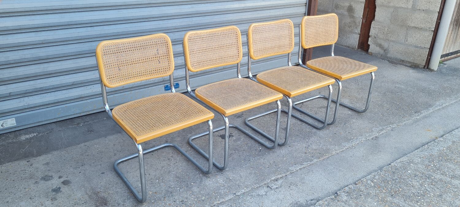 Set of 4 chairs cesca B32 by Marcel breuer