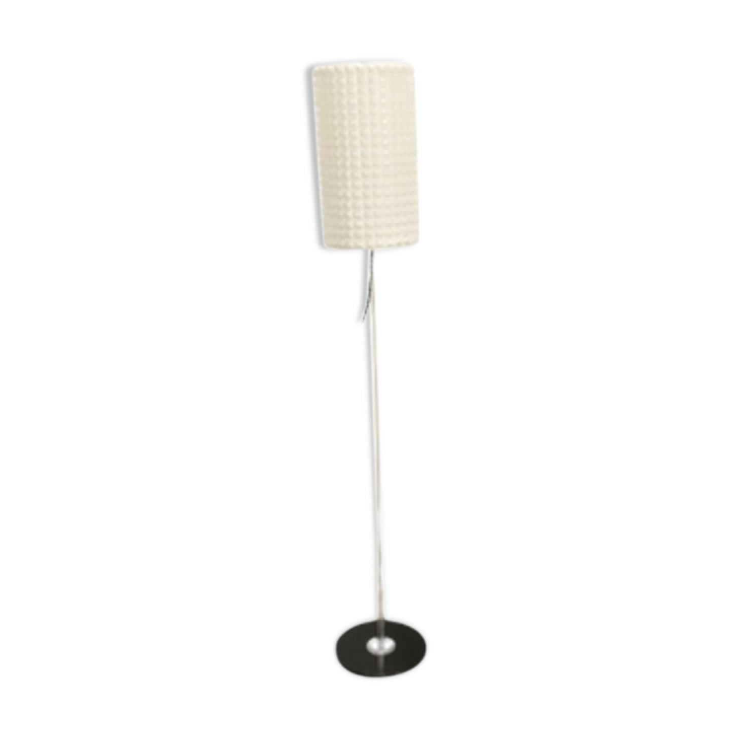 Vintage Floor Lamp in Checkered Milk Glass
