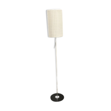 Vintage Floor Lamp in Checkered Milk Glass