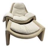 Fauteuil et ottoman P60  par Vittorio Introini pour Saporiti
