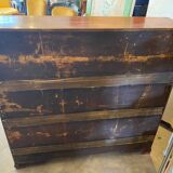 English scriban desk 19th c. mahogany with drawers bronze fittings bone knobs
