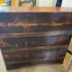 Bureau scriban anglais xixeme acajou avec tiroirs ferrures bronze boutons en os