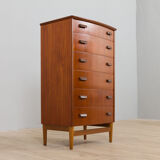 Curved front Danish chest of drawers