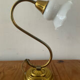 Vintage brass and opaline lamp
