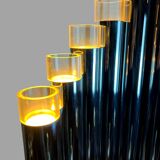 Grande lampe orgue de  sciolari des années 70 en métal chromé et marbre