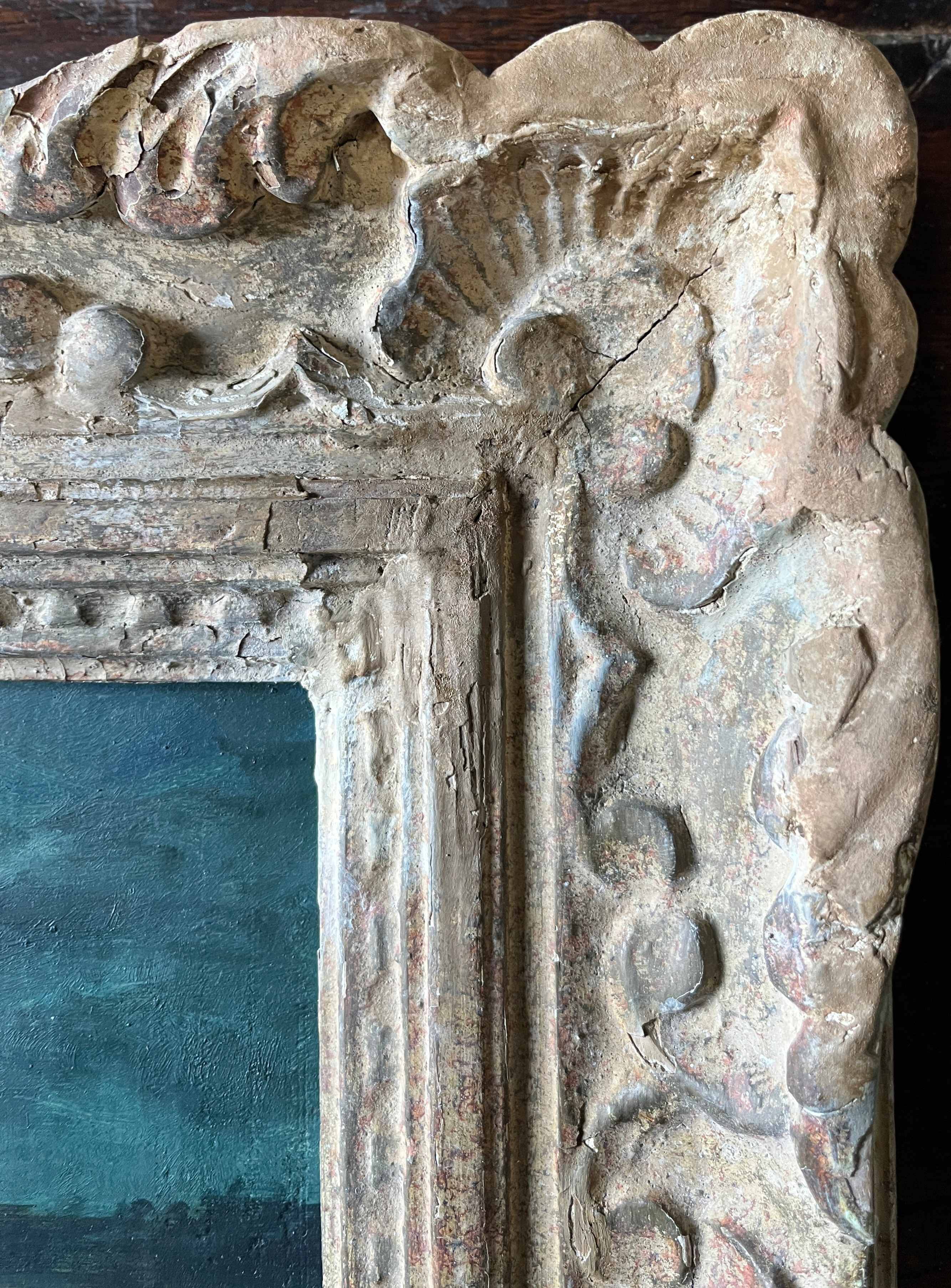 Tableau HSP "clair de lune" Marine signée + cadre (éc. début XX°)
