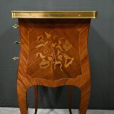 Bedside table in rosewood and palisander, Louis XV style – Late 19th century
