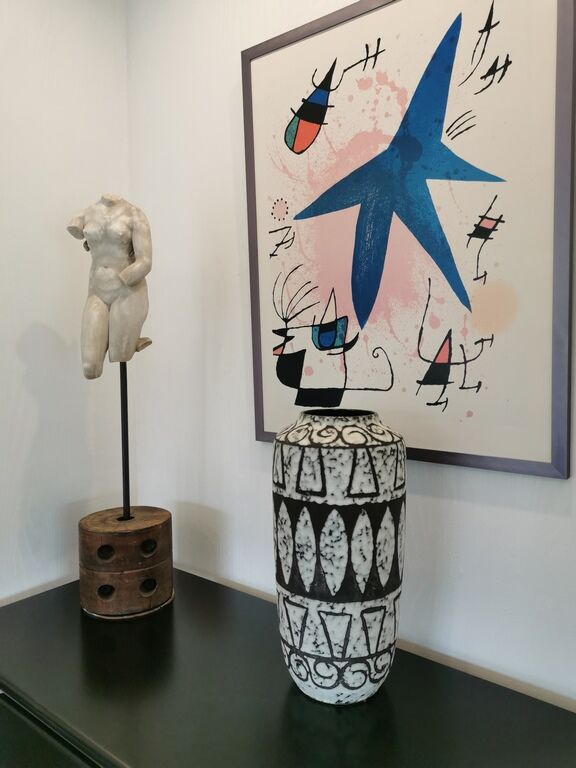 Vase Scheurich West Germany noir et blanc