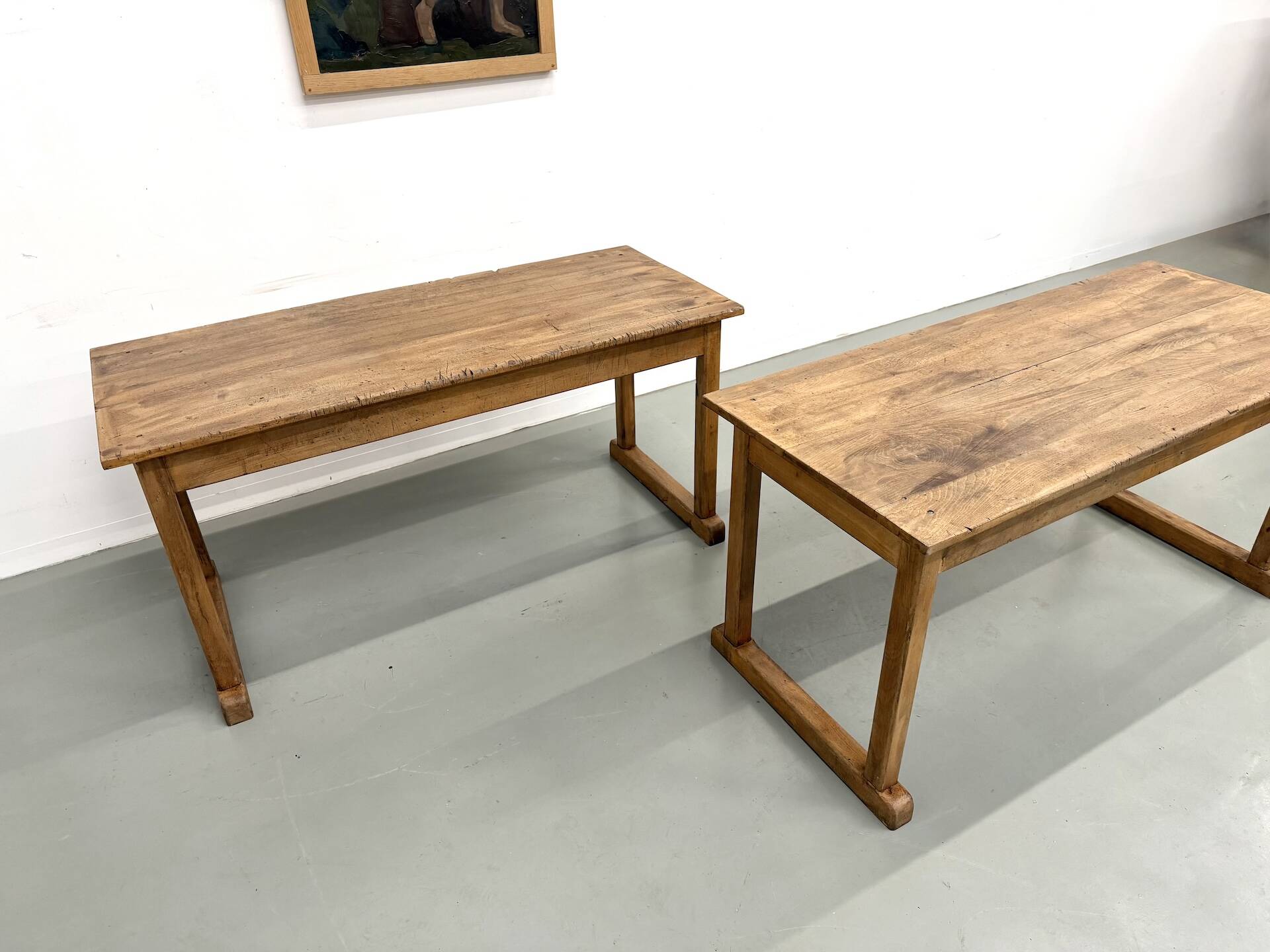 Pair of Vintage Community Tables in Solid Beech