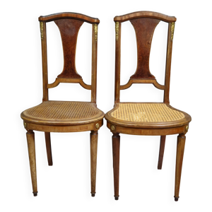 Paire de chaises anciennes - cannage