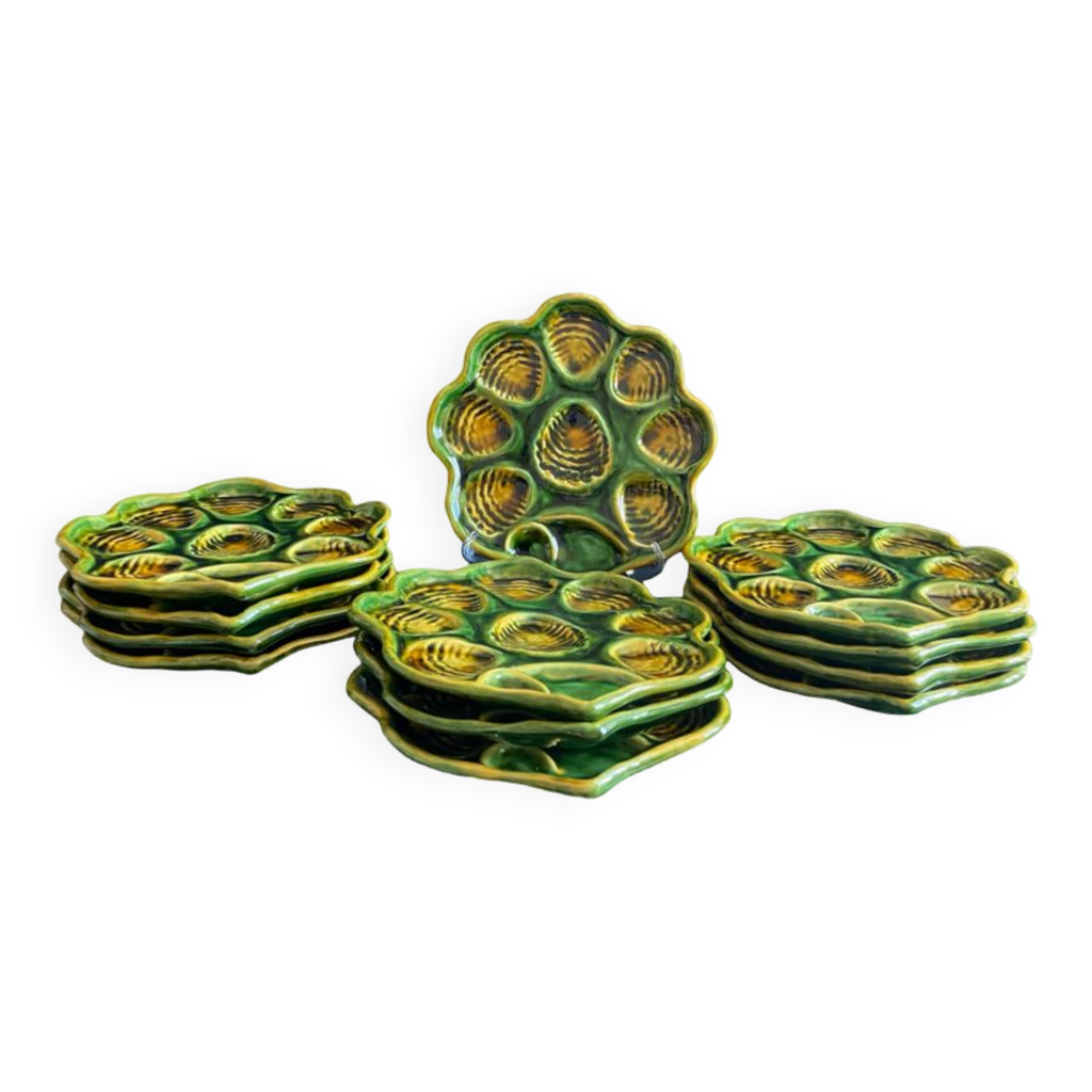 Lot De 12 Assiettes Arcoroc France – Forme Coquille Saint-Jacques – Crustacés