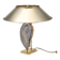 Vintage 20thc agate & brass table lamp by willy daro, belgium c.1970