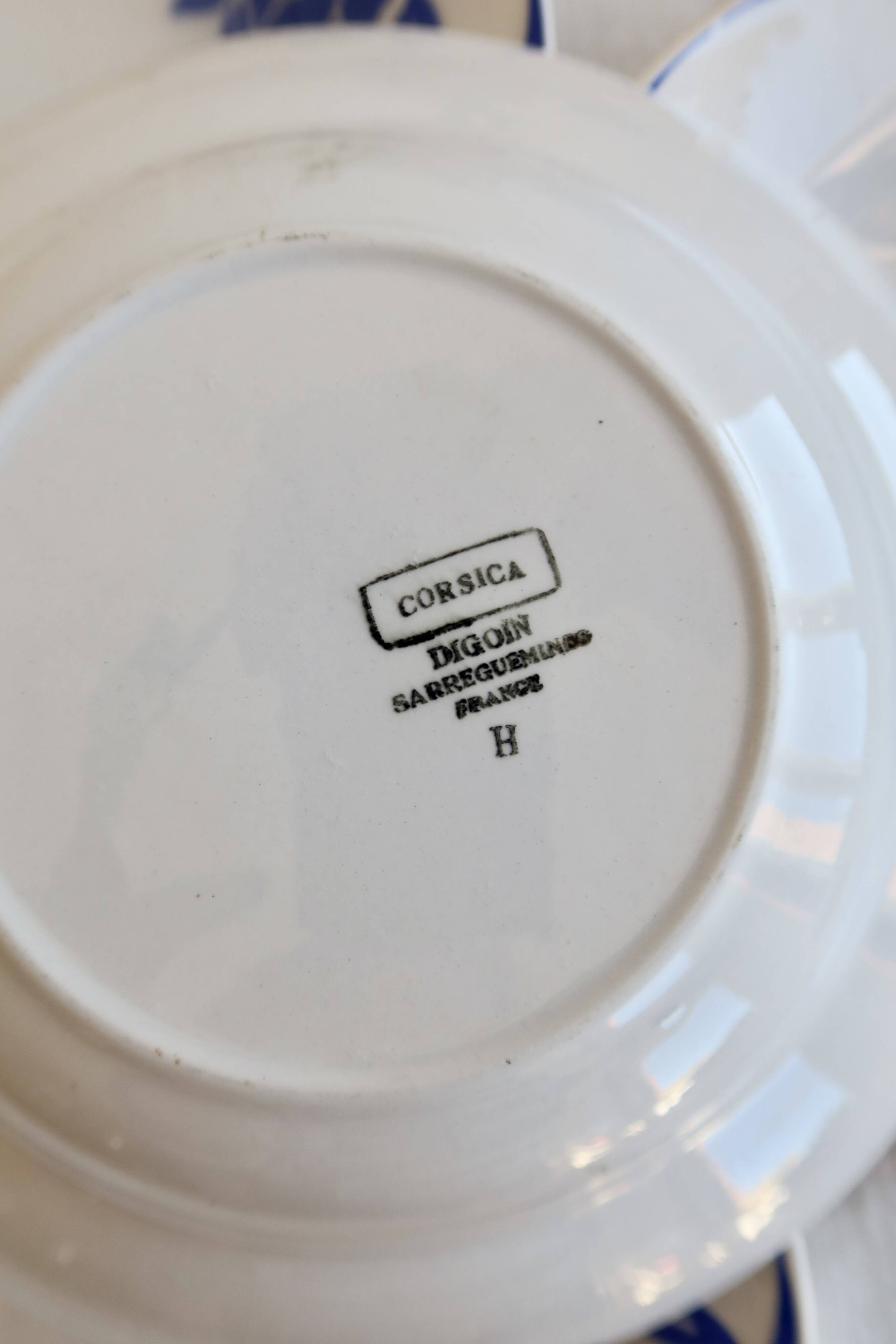 4 vintage deep plates Digoin Sarreguemines Corsica