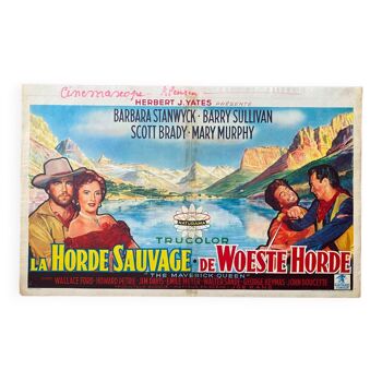 Original movie poster "The Wild Horde" Barbara Stanwyck 35x55cm 1956