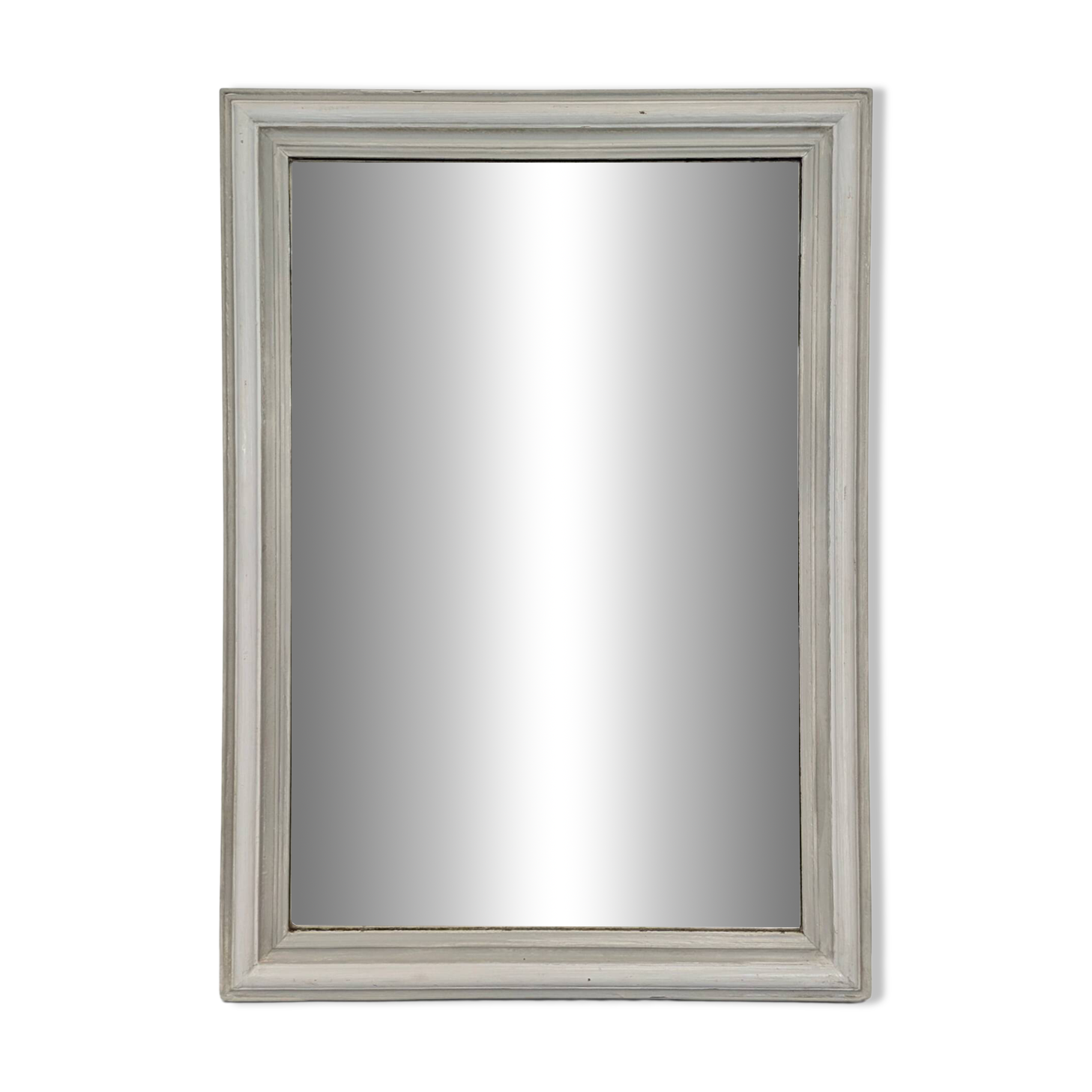 Grand miroir rectangulaire à cadre en bois laqué blanc