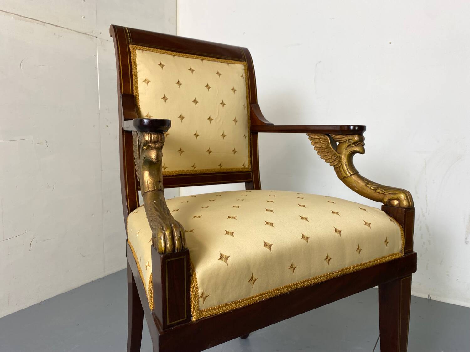 Fauteuil haut Empire français ancien