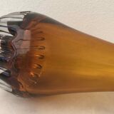 Vintage amber blown glass vase