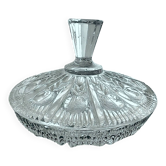 Bonbonnière en Verre Taillé / Cristal Décor Végétal Géométrique