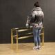 Italian console in gold metal