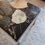 70s vintage chrome and resin coffee table