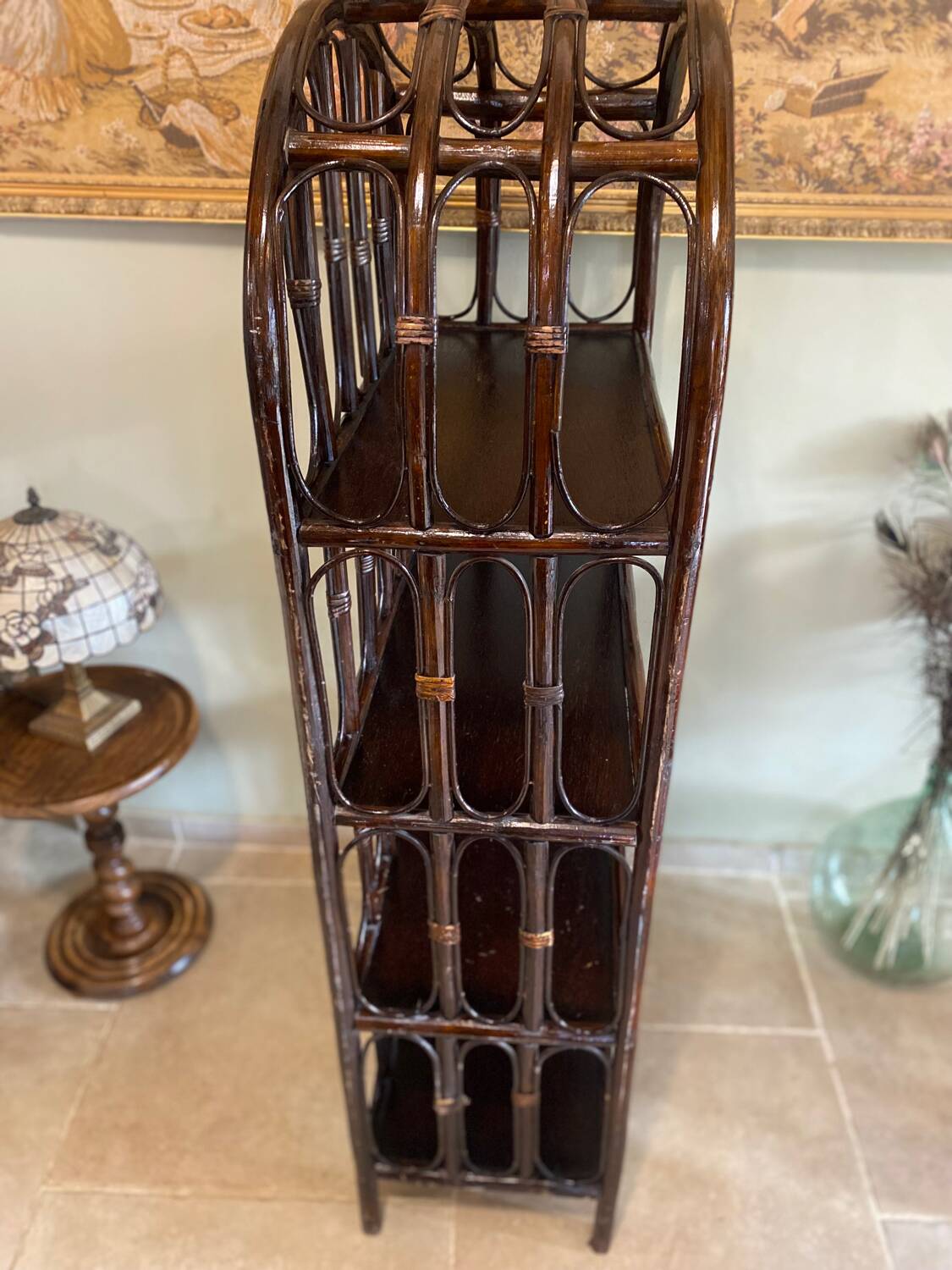 Vintage rattan shelf