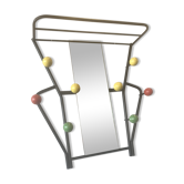 Porte manteaux à miroir et boules de couleur