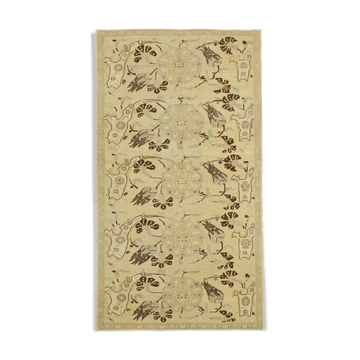 1970s handwoven anatolian beige carpet 156 cm x 281 cm