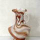 Vintage Murano glass vase, white and orange opaline from the 1970s.