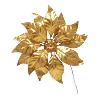 Ceiling lamp or golden flower wall lamp by Hans Kögl