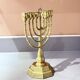 Vintage Candelabras 9 Branch Menorah Jewish Judaica Golden Candle Holders Brass