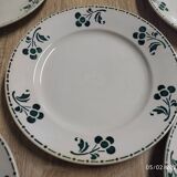 1900 1905 set of 7 earthenware plates Badonviller France Cherry model