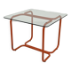 Table à manger tubulaire orange en métal et verre, 1980