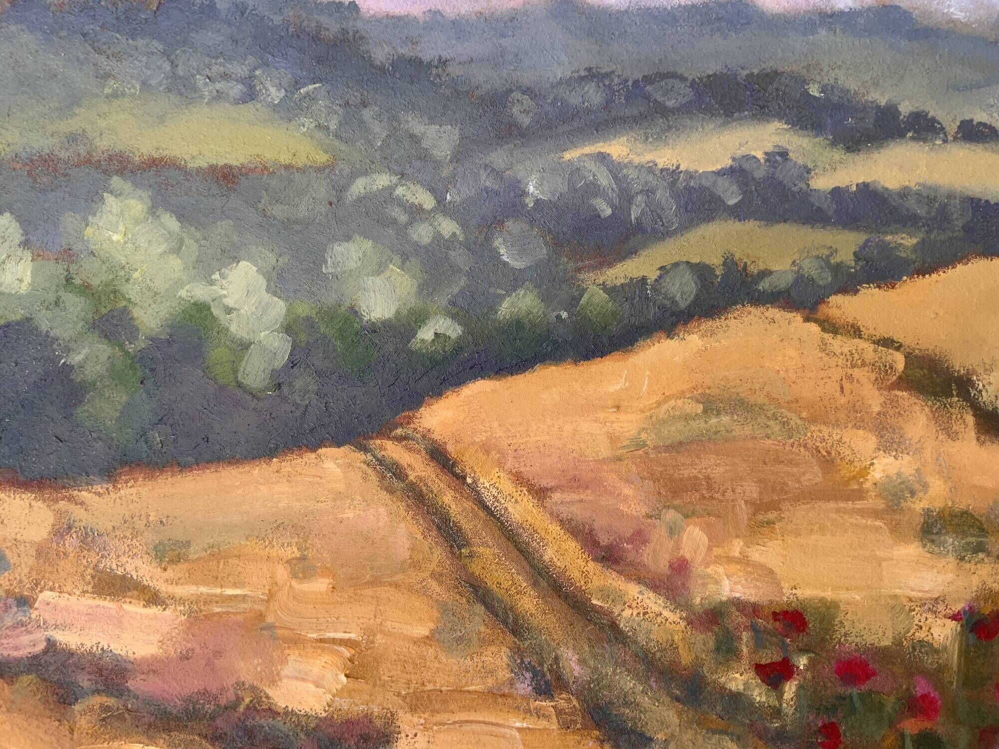 Vintage Impressionist Oil Painting Landscape, Signed R. Grinberg