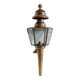 Electrified wall lamp cab lantern brass old engraved glass