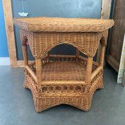 Rattan side table
