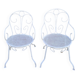 Paire de fauteuil en fer blanc ancien
