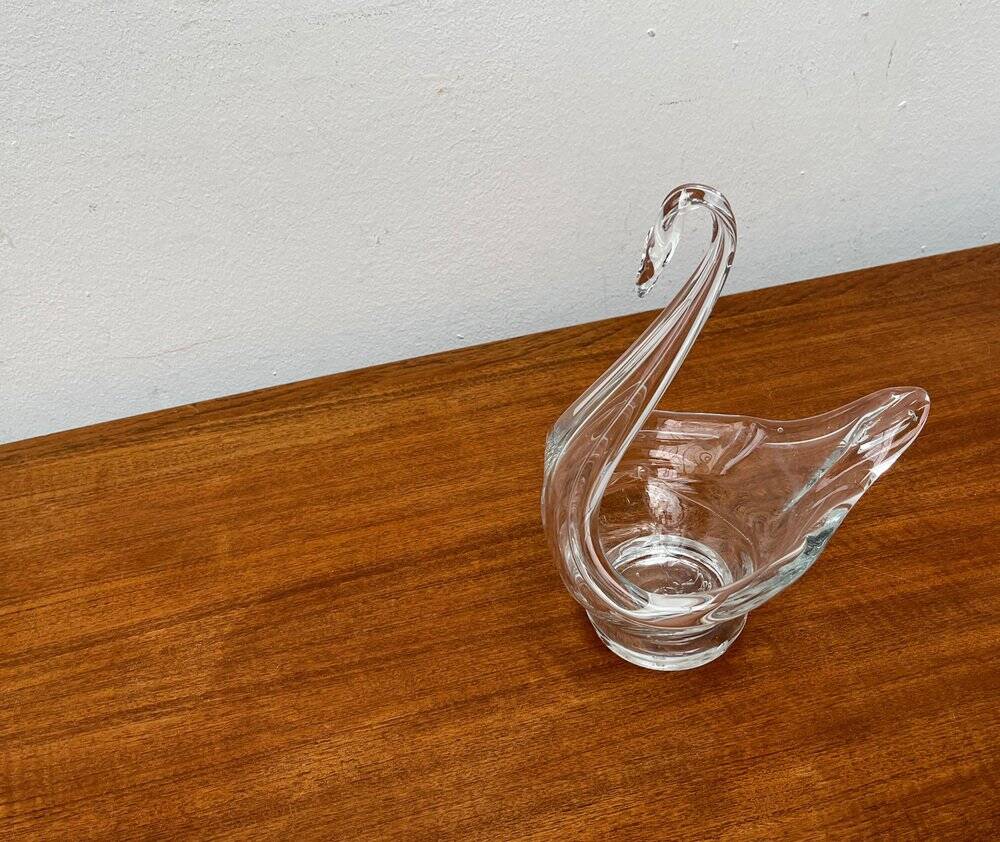 Vintage Glass Swan-Shaped Vase