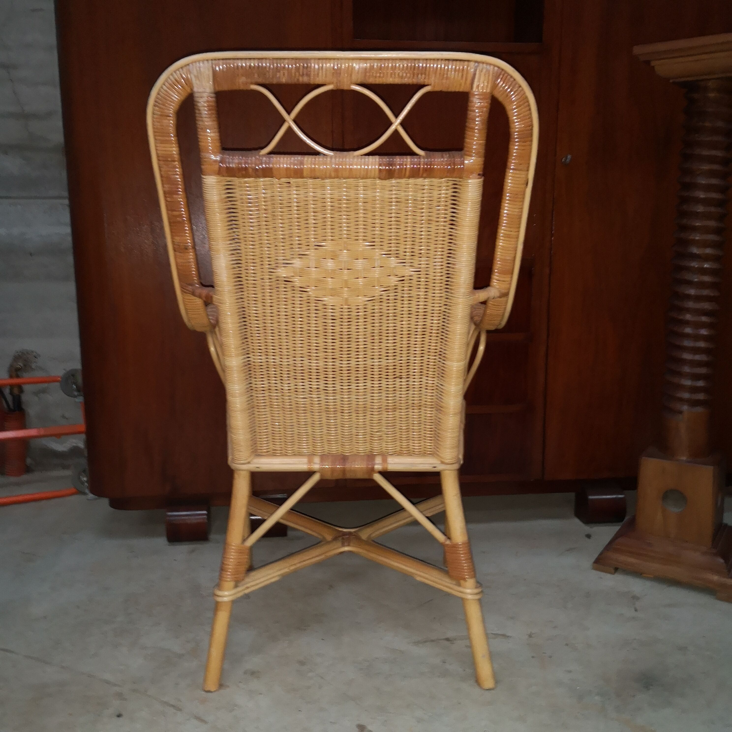 vintage bamboo rattan armchair 1960