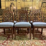 Set of 6 Restoration period "Chapelet" chairs