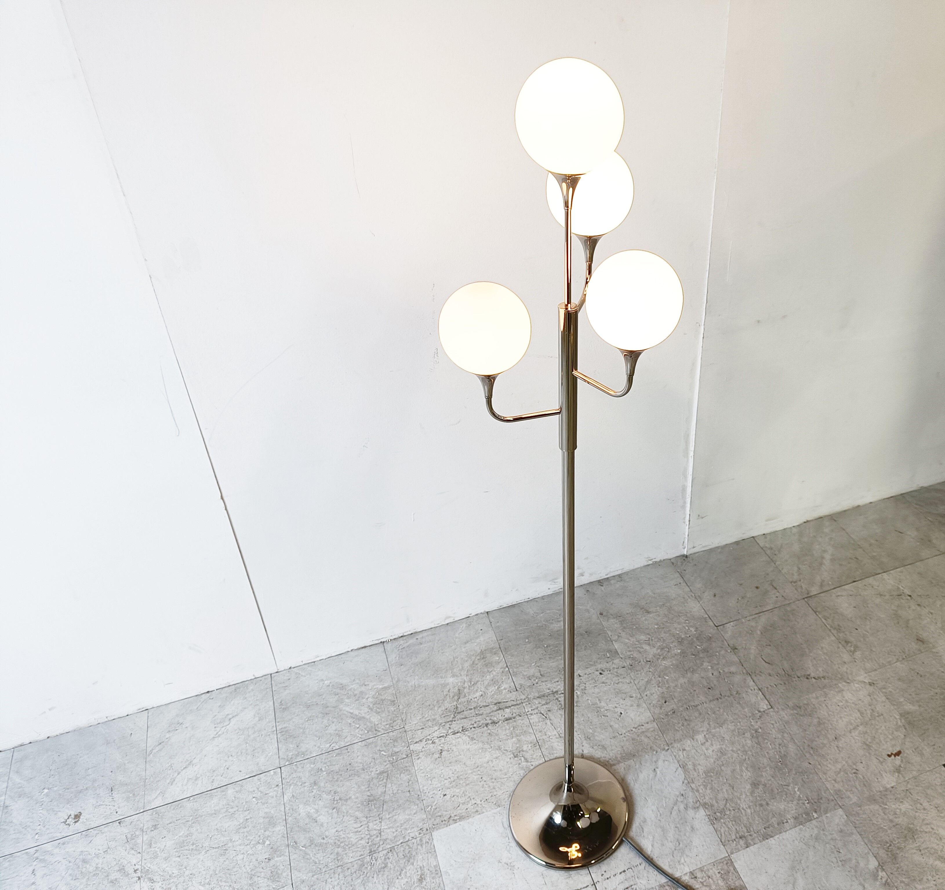 Vintage chrome Sciolari floor lamp, 1970s, Italy