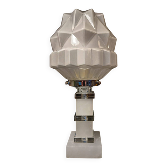 Vintage art deco globe skyscraper lamp